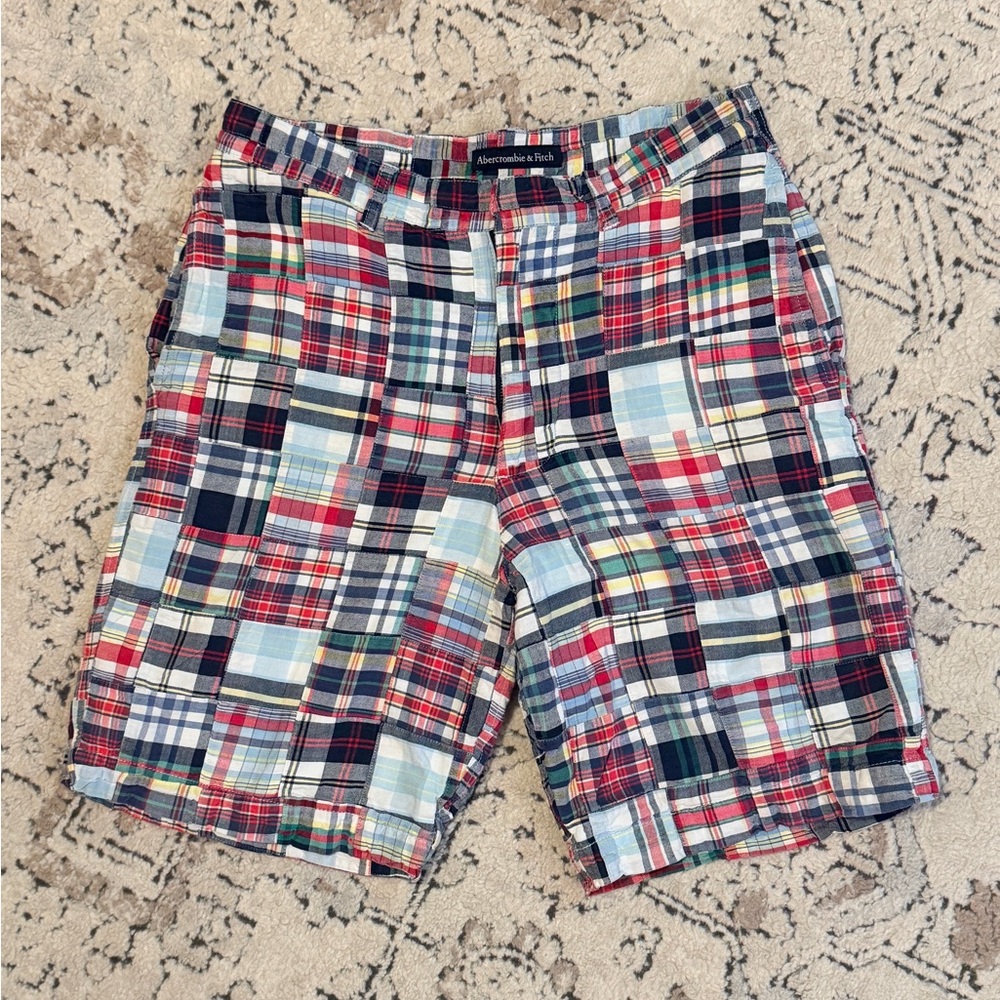 VINTAGE Abercrombie & Fitch Colorful Plaid Shorts- From Year 2001